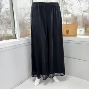Dress Barn Pants Jumpsuits Dress Barn Black Chiffon Wide Leg Sheer Panel Overlay Palazzo Pants Poshmark